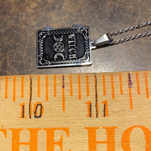 Triple Moon Witch Crescent moons Spell Book Pentagram Silver Necklace Jewelry - Picture 4 of 8